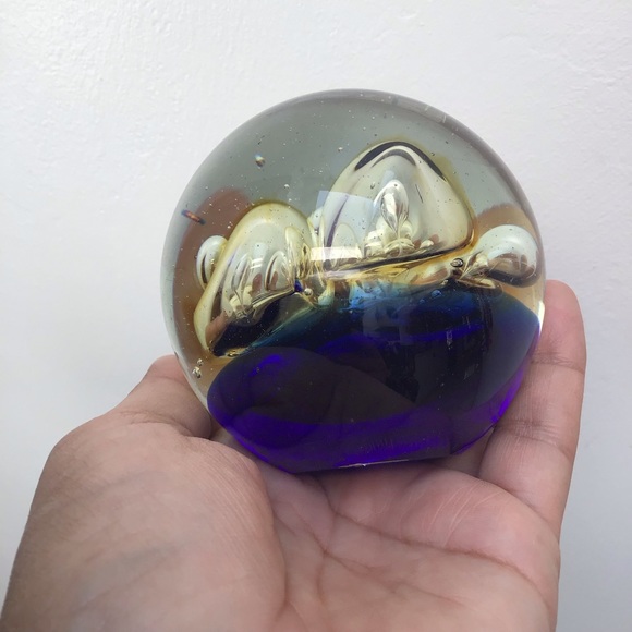 FINAL SALE Vintage Glass Art Bubble Paperweight - Picture 5 of 7